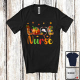 MacnyStore - LOVE Nurse; Adorable Thanksgiving Plaid Pumpkin Fall; Matching Nurse Group T-Shirt