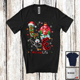 MacnyStore - LOVE Nurse; Awesome Christmas Plaid Ornament Stethoscope; Nurse X-mas Careers Jobs T-Shirt