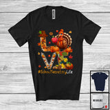 MacnyStore - LOVE School Secretary Life; Happy Thanksgiving Turkey Plaid School Secretary; Proud Jobs T-Shirt