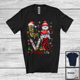 MacnyStore - LOVE Teacher Life; Merry Christmas Snowman Matching Plaid Teacher; Proud Jobs Careers T-Shirt