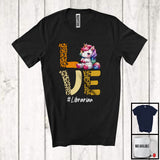 MacnyStore - LOVE; Adorable Unicorn Leopard Lover; Librarian Matching Careers Jobs Family T-Shirt