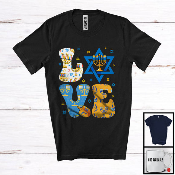 MacnyStore - LOVE; Amazing Hanukkah Menorah Matching Lover; Matching Family Team Group T-Shirt