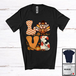 MacnyStore - LOVE; Amazing Thanksgiving Turkey Matching Lover; Matching Family Team Group T-Shirt