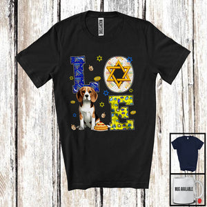 MacnyStore - LOVE; Awesome Hanukkah Decoration Lovely Beagle Owner; Pajama Family Group T-Shirt