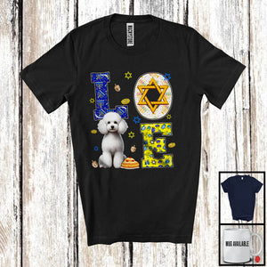 MacnyStore - LOVE; Awesome Hanukkah Decoration Lovely Poodle Owner; Pajama Family Group T-Shirt