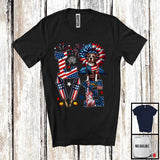 MacnyStore - LOVE, Happy 4th Of July Pit Bull Owner Lover, Sunflower American Flag Patriotic Group T-Shirt