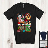MacnyStore - LOVE, Joyful Christmas Santa Chow Chow Owner Lover, X-mas Candy Cane Snowing Around T-Shirt