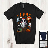 MacnyStore - LPN; Awesome Halloween Costume Moon Boo Ghost; Nursing Nurse Lover Group T-Shirt