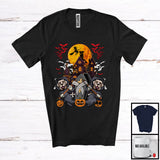 MacnyStore - Labrador Retriever Death, Horror Halloween Costume Two Dogs Owner, Moon Matching Family Group T-Shirt