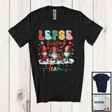 MacnyStore - Lefse Rolling Team; Lovely Christmas Snowing Around Three Gnomes; Baking Team Baker Family T-Shirt