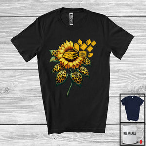 MacnyStore - Leopard Sunflower With Book, Lovely Sunflower Flowers Librarian, Girls Women Family Group T-Shirt