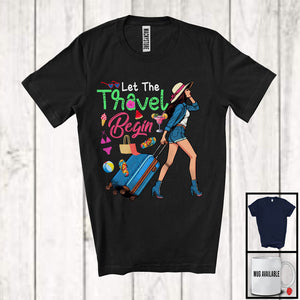 MacnyStore - Let The Travel Begin, Lovely Happy Summer Vacation Matching Girls Women, Weekend Trip T-Shirt