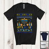 MacnyStore - Let's Get Lit; Amazing Hanukkah Chanukah Sweater Menorah Lover; Matching Family Group T-Shirt