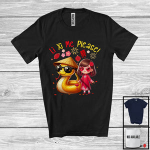 MacnyStore - Li Xi Me Please; Adorable Happy Lunar New Year Flowers Snake Girl; Vietnam Family Group T-Shirt