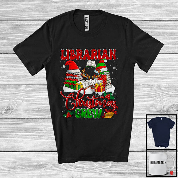 MacnyStore - Librarian Christmas Crew; Awesome Christmas Plaid Librarian Group; X-mas Snowing Jobs T-Shirt