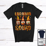 MacnyStore - Librarian Squad; Awesome Thanksgiving Fall Leaves Plaid Gnome; Matching Librarian Group T-Shirt