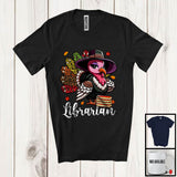 MacnyStore - Librarian; Amazing Thanksgiving Leopard Turkey Girl Women; Proud Jobs Family Group T-Shirt