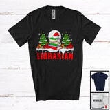 MacnyStore - Librarian; Awesome Christmas Moon Tree Santa Librarian Tools; Proud X-mas Careers Jobs T-Shirt