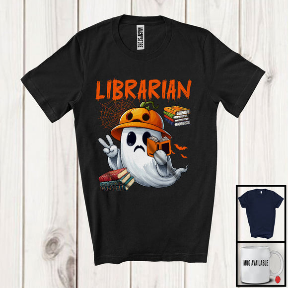 MacnyStore - Librarian; Humorous Halloween Costume Ghost Boo Lover; Matching Careers Jobs Group T-Shirt