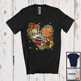 MacnyStore - Librarian, Lovely Leopard Heart Shape Sunflowers, Matching Librarian Team Group T-Shirt