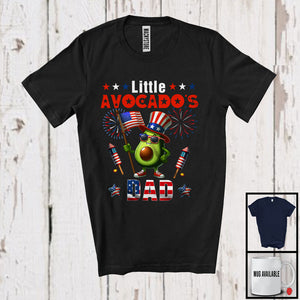 MacnyStore - Little Avocado's Dad, Awesome 4th Of July American Flag Avocado, Patriotic Family Group T-Shirt