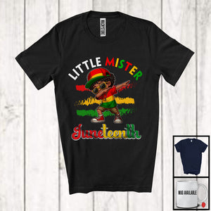 MacnyStore - Little Mister Juneteenth, Lovely African American Afro Boy Dabbing, Black History Melanin Proud T-Shirt