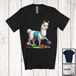 MacnyStore - Llama Playing Bocce Ball; Lovely Bocce Ball Llama Player Playing Lover; Matching Sport Team T-Shirt