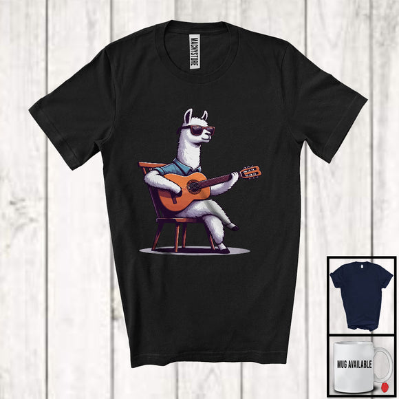 MacnyStore - Llama Playing Guitar; Lovely Guitar Llama Player Playing Lover; Matching Guitarist Team T-Shirt