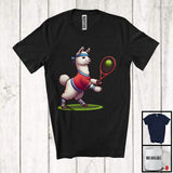 MacnyStore - Llama Playing Tennis; Lovely Tennis Llama Player Playing Lover; Matching Sport Team T-Shirt