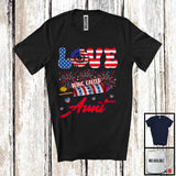 MacnyStore - Love Being Called Aunt, Cheerful 4th Of July American Flag Firecracker, Patriotic Family Group T-Shirt