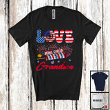 MacnyStore - Love Being Called Grandma, Cheerful 4th Of July American Flag Firecracker, Patriotic Family Group T-Shirt