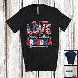 MacnyStore - Love Being Called Grandma, Lovely 4th Of July Mother's Day American Flag, Patriotic Family T-Shirt