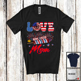 MacnyStore - Love Being Called Mom, Cheerful 4th Of July American Flag Firecracker, Patriotic Family Group T-Shirt