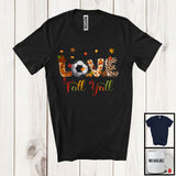 MacnyStore - Love Fall Y'All; Joyful Thanksgiving Autumn Leaves Soccer Team; Sport Player Playing Lover T-Shirt