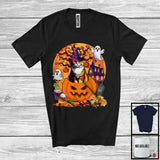 MacnyStore - Lovely Cat Witch Inside Pumpkin, Scary Halloween Moon, Matching Farmer Family Group T-Shirt