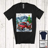 MacnyStore - Lovely Santa Maltese Dog With Red Pickup Truck; Cool Christmas Tree Lights; Winter Snowing T-Shirt