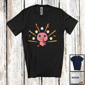 MacnyStore - Lovely Turkey Face And Baseball Tail; Wonderful Thanksgiving Baseball Player; Sport Team T-Shirt