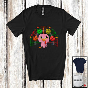 MacnyStore - Lovely Turkey Face And Basketball Tail; Wonderful Thanksgiving Basketball Player; Sport Team T-Shirt