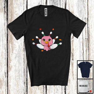 MacnyStore - Lovely Turkey Face And Bowling Tail; Wonderful Thanksgiving Bowling Player; Sport Team T-Shirt