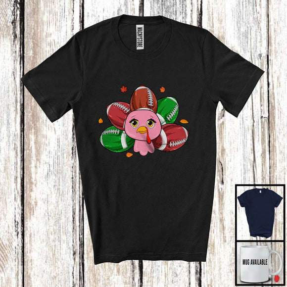 MacnyStore - Lovely Turkey Face And Football Tail; Wonderful Thanksgiving Football Player; Sport Team T-Shirt