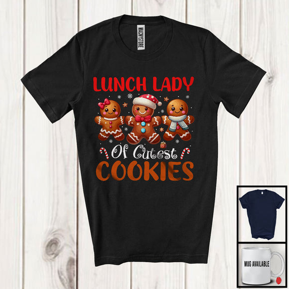 MacnyStore - Lunch Lady Of Cutest Cookies; Adorable Christmas Three Gingerbread; X-mas Group T-Shirt