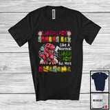 MacnyStore - Lunch Lady Saurus Rex But More Awesome; Proud T-Rex Dinosaur Lover Flowers; Jobs Careers T-Shirt