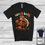 MacnyStore - Lunch Lady; Adorable Thanksgiving Turkey Flowers; Working Matching Careers Jobs Proud T-Shirt