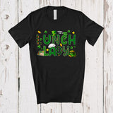 MacnyStore - Lunch Lady; Awesome St. Patrick's Day Green Plaid Shamrocks Lunch Tray Lunch Lady; Proud Jobs T-Shirt