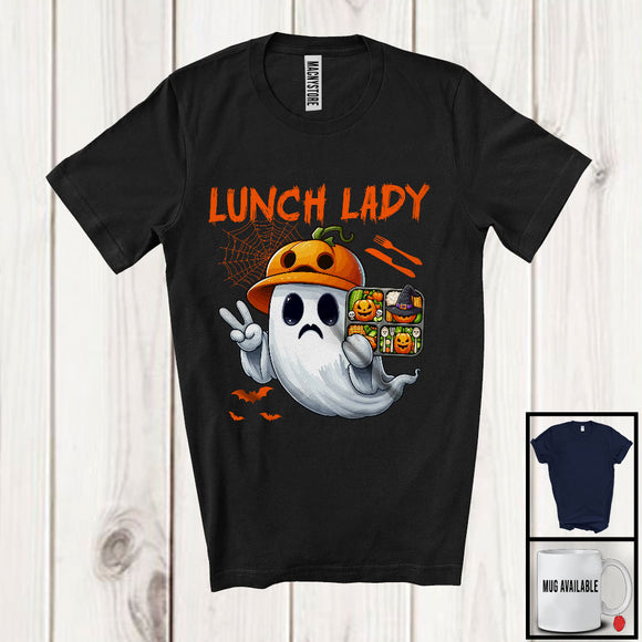 MacnyStore - Lunch Lady; Humorous Halloween Costume Ghost Boo Lover; Matching Careers Jobs Group T-Shirt