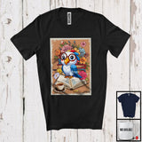 MacnyStore - Macaw Glasses Reading Book Coffee, Lovely Bird Flowers, Books Nerd Reader Lover T-Shirt