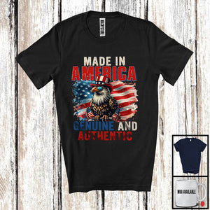 MacnyStore - Made In America, Amazing 4th Of July Eagle Born In USA Flag, Patriotic Lover Family Group T-Shirt