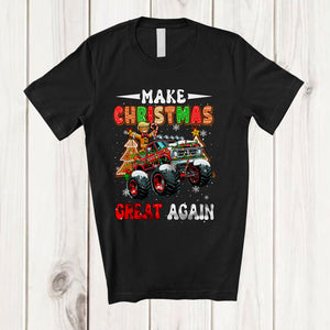 MacnyStore - Make Christmas Great Again; Joyful Christmas Trump Gingerbread On Monster Truck Won T-Shirt