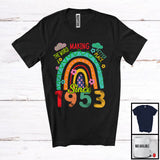 MacnyStore - Making The World A Better Place Since 1953, Lovely 71st Birthday Colorful Rainbow, Flowers T-Shirt
