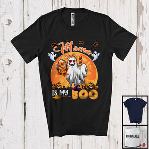 MacnyStore - Mama Is My Boo, Lovely Halloween Ghost Sunglasses Bow Tie, Moon Matching Family Group T-Shirt